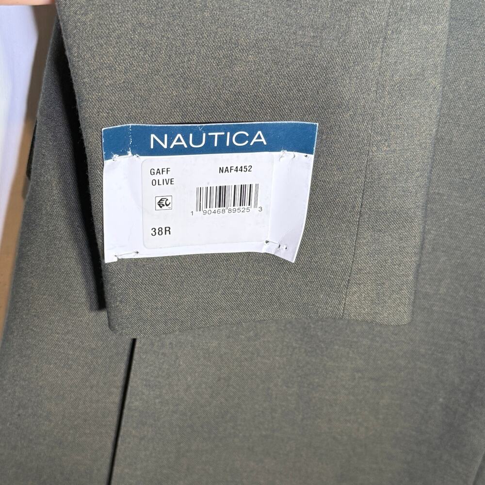 Nautica Men's Modern-Fit Stretch Fall Suit Olive Green  38R 32W $395 - Picture 10 of 16